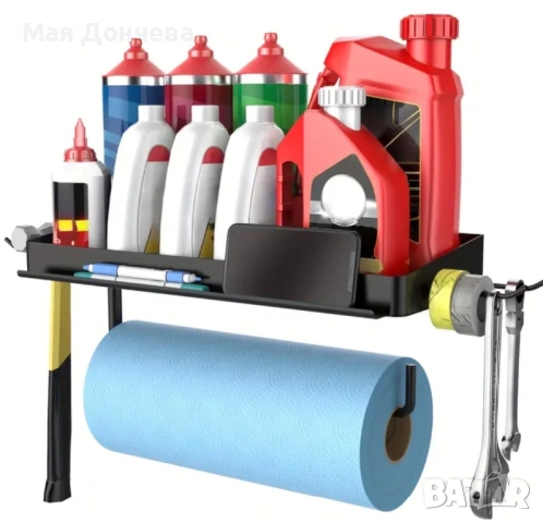 Стенен държач за работна (индустриална) хартия с рафт и подвижни куки, снимка 7 - Други машини и части - 53535957