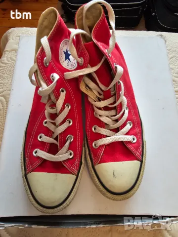 Оригинални кецове Converse, червен цвят, снимка 5 - Кецове - 48432885