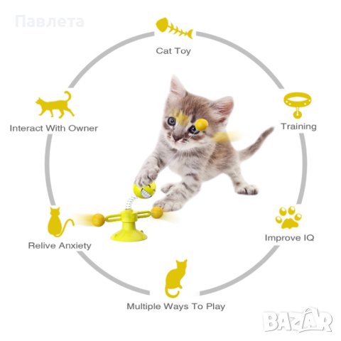 Забавна и възпитателна въртяща се играчка за котки, снимка 4 - За котки - 40814259