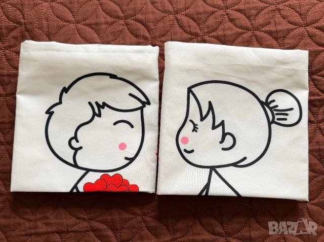 Калъфки “Романтична двойка”, снимка 3 - Спално бельо - 53291814