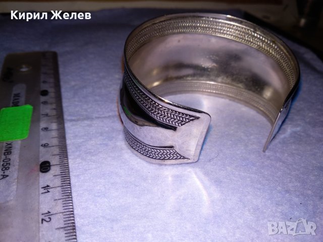 ПРЕКРАСНА СРЕБРИСТА НИКЕЛИРАНА РЕГУЛИРУЕМА ТЮРЗОАЗЕНА ВИНТИДЖ АРТ ГРИВНА от БЛАГОРОДНА СТОМАНА 57891, снимка 7 - Гривни - 41192272