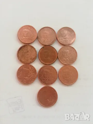 лот от 1 евро цент Франция-1999-2018 г., снимка 4 - Нумизматика и бонистика - 48030806