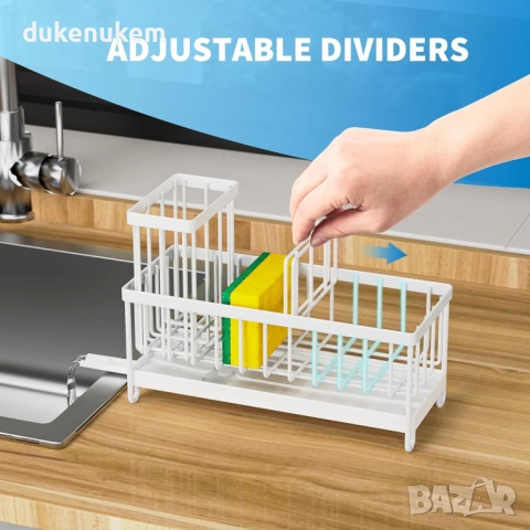 Органайзер за кухненска мивка, въртящ се дизайн, неръждаема стомана, снимка 4 - Други стоки за дома - 52606168