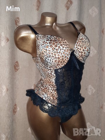 85 В К-т Корсет анимал принт и дантелена черна прашка , снимка 7 - Корсети, бюстиета, топове - 40542141