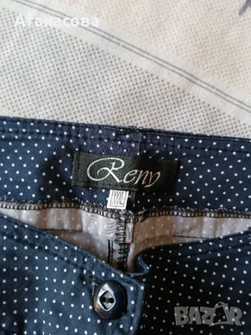 Дамски панталон - синьо с бели точки, снимка 3 - Панталони - 49998639