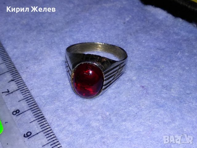 КРАСИВ КЛАСИЧЕСКИ АРИСТОКРАТИЧЕН ПРЪСТЕН от ПОСРЕБРЕНА БЛАГОРОДНА СТОМАНА с ПОЛИРАН КРИСТАЛ 17646, снимка 17 - Пръстени - 39976872