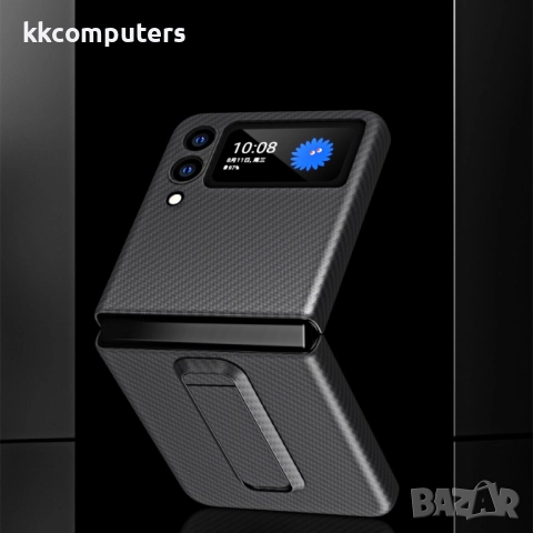 Samsung Galaxy Z Flip3 5G Удароустойчив Carbon Fiber Калъф и Стилус, снимка 7 - Калъфи, кейсове - 52872470