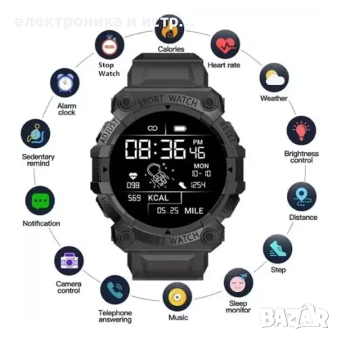 Смарт часовник - Спортен дизайн 1,44" дисплей и много функции , снимка 2 - Мъжки - 53040810