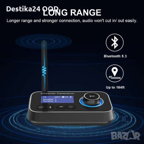 Bluetooth Transmitter Receiver 5.0 - TV, PC, кола, 2 слушалки, снимка 5 - Ресийвъри, усилватели, смесителни пултове - 53806893
