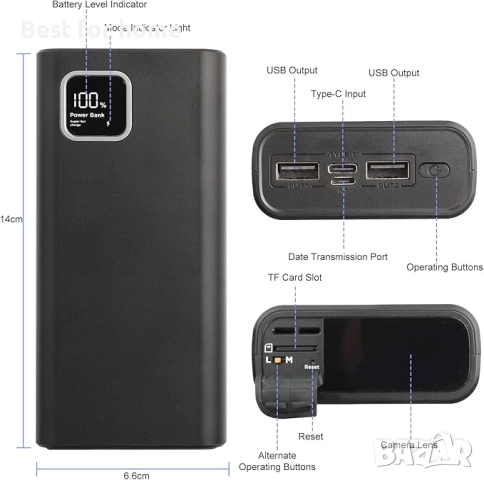 2K HD скрита камера в 10 000 mAh външна батерия, снимка 2 - Други - 51847386