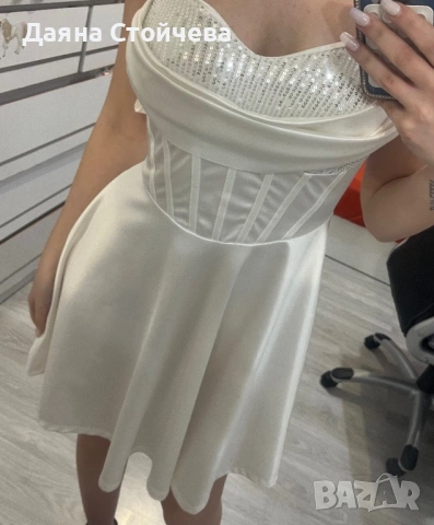 Сатенена рокля, снимка 3 - Рокли - 53323883