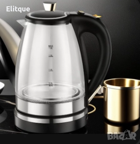 Електрическа кана Rosberg, 1800W, 1.8 л, стъклена, Черен, 2 ГОДИНИ ГАРАНЦИЯ, снимка 4 - Други - 52888929