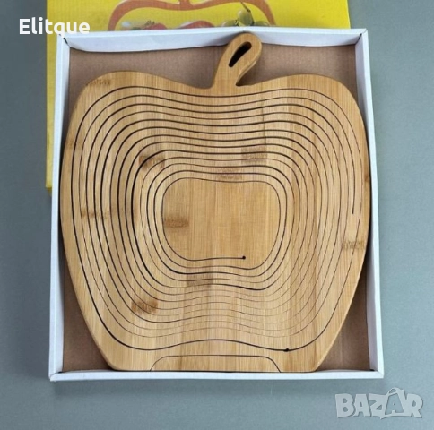 Сгъваема фруктиера за плодове и зеленчуци - бамбукова, снимка 4 - Други стоки за дома - 52853559