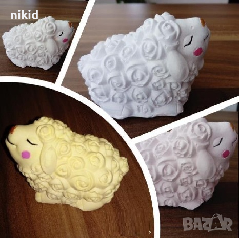 3d овца агне с вдигната глава силиконов молд форма фондан шоколад гипс сапун свещ декор, снимка 2 - Други - 44673834