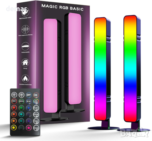 MICTUL RGB светлинна лента, с 15 режима за синхронизиране на сцени и музика, USB захранване