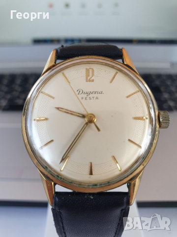 Антикварен колекционерски часовник Dugena Festa , снимка 2 - Мъжки - 36253062