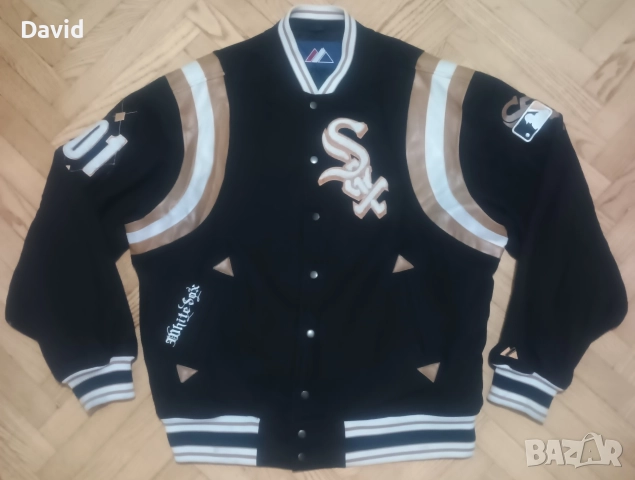 Оригинално Majestic MBL ретро вълнено яке на Chicago White Sox 90s