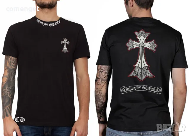 NEW 2025! Мъжки тениски с CHROME HEARTS принт - 4 МОДЕЛА! Или С ТВОЯ идея!, снимка 3 - Тениски - 49106672