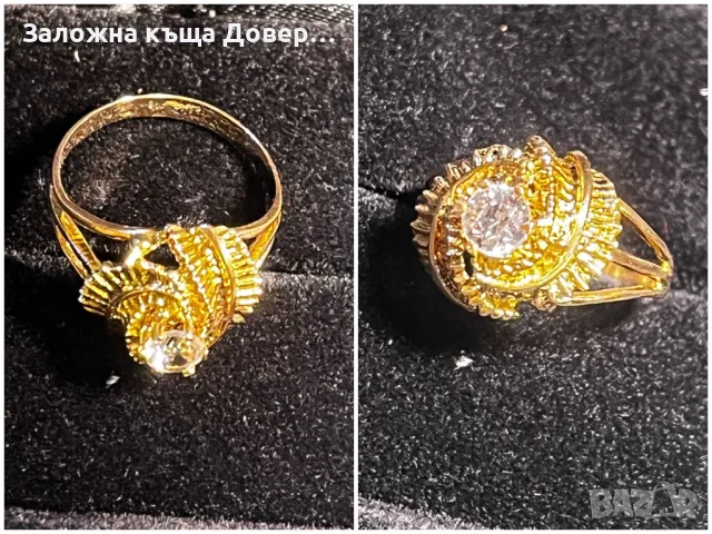 Златен пръстен циркон zlaten prasten gold 585 14 карата, снимка 9 - Пръстени - 47624961