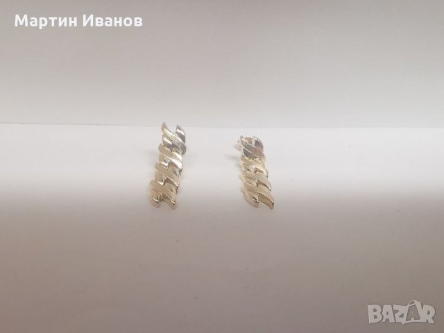 Златни обеци висящи преса , снимка 4 - Обеци - 35971285