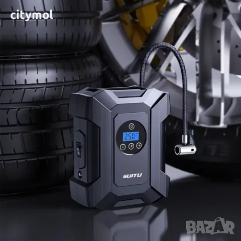 Компресор за автомобилни гуми 12V, LED фенер, LCD дисплей, за автомобили,  велосипеди,150PSI, снимка 8 - Аксесоари и консумативи - 47453888