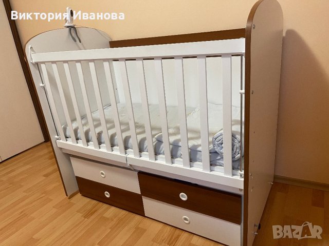 Детско легло Диана с люлеещ механизъм и матрак, снимка 3 - Мебели за детската стая - 40390574