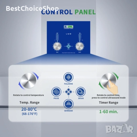 DK SONIC 2L ултразвуков почистваща вана с таймер и нагревател, снимка 11 - Друга електроника - 53599714