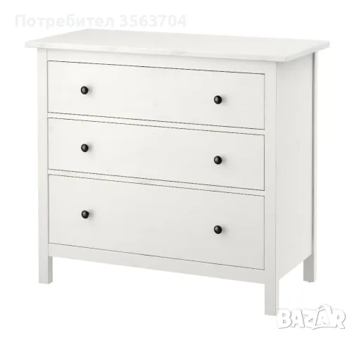 Скрин, бял, масив чам, ИКЕА - HEMNES