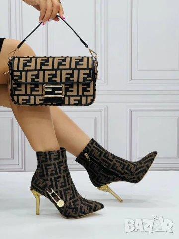 дамски боти на ток versace fendi, снимка 18 - Дамски боти - 51427692