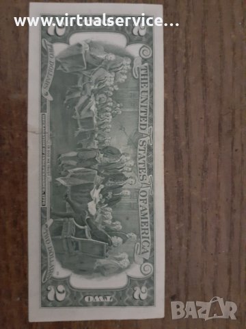 Банкнота 2$ 1976г. запазена , непрегъвана, снимка 2 - Нумизматика и бонистика - 41414202