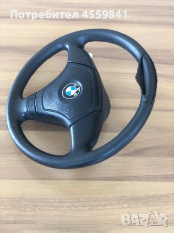 Кожен спортен волан BMW E46 + Въздушна възглавница Airbag  нуждае се от претапициране, снимка 2 - Части - 53624537