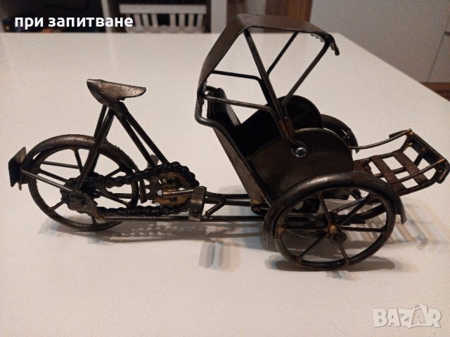 Автентична метална миниатюра на рикша, снимка 2 - Колекции - 41579326