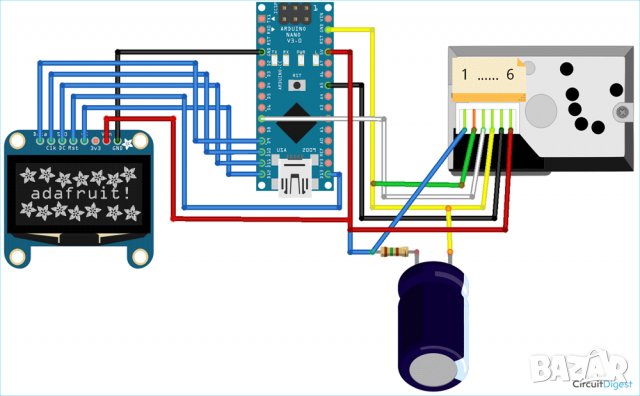 Компактен сензор за прах GP2Y1010AU, снимка 5 - Друга електроника - 35798223