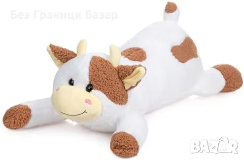 Нова Голяма плюшена крава 90 см – мека възглавница за гушкане деца игра