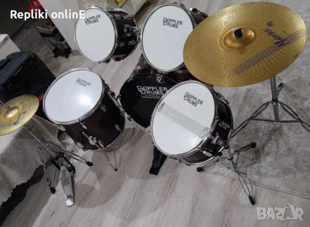 Пълен комплект акустични барабани DOPPLER DRUMS – готови за свирене