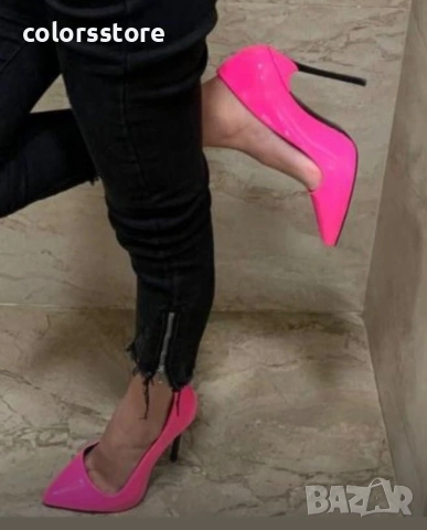 Обувки на ток - циклама лак - 6060