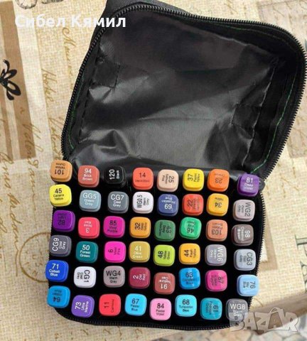 Комплект 80бр двустранни цветни маркери с тънък и дебел писец., снимка 2 - Други - 41919340