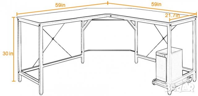 Офис / ученическо / геймърско бюро LD-Z01MO, снимка 2 - Бюра - 35885707