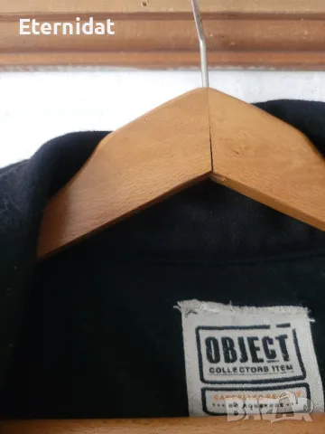 Черно палто вълна OBJECT , снимка 8 - Палта, манта - 49037212