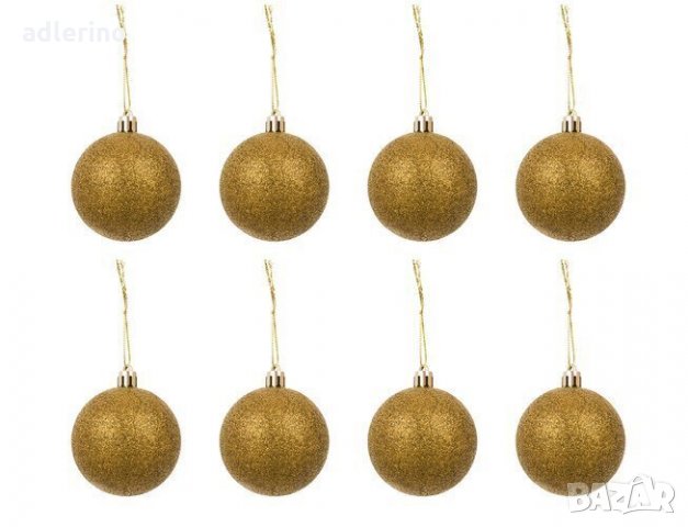 Коледни топки комплект, 100 бр и златна звезда, топки за елха, Коледна декорация, златисти, снимка 3 - Декорация за дома - 35742039