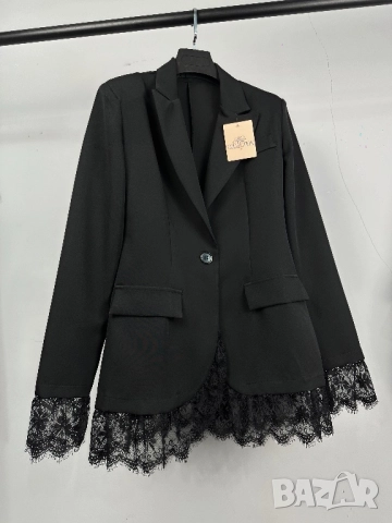 Дамско сако с дантела тип блейзър , снимка 2 - Сака - 52825391