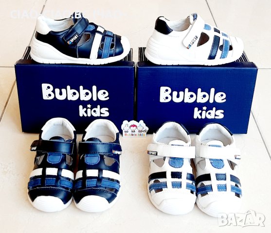 №19-№24, Бебешки сандали за момче BUBBLE KIDS в синьо и в бяло, снимка 5 - Бебешки обувки - 33146670