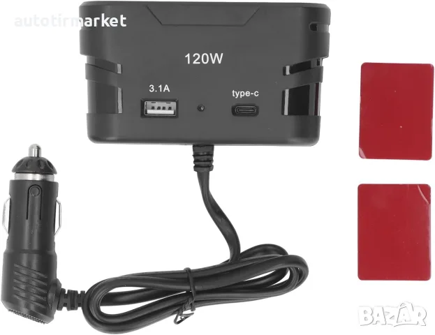 Разклонител за запалка – USB + Type – C, снимка 3 - Аксесоари и консумативи - 56054782