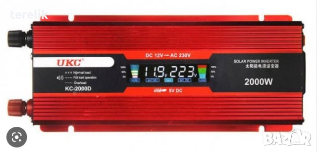 **█▬█ █ ▀█▀ ИНВЕРТОРИ UKC 2000W с дисплей -12V или 24v /220V, Нови Промоция