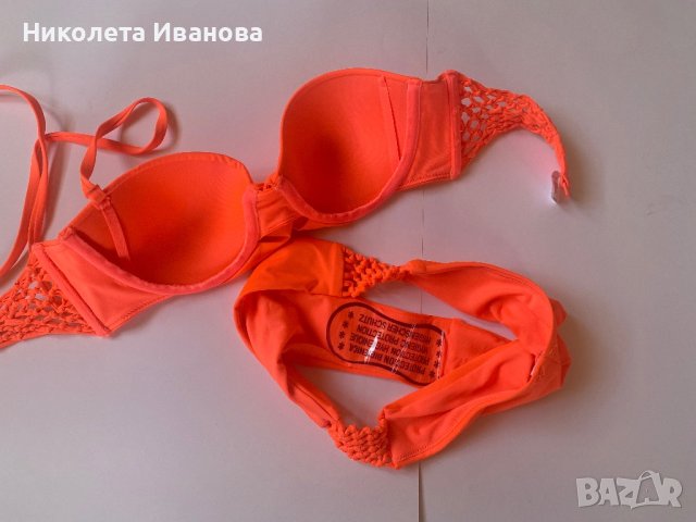 Неоново оранжев бански бразилиана, снимка 3 - Бански костюми - 41507293