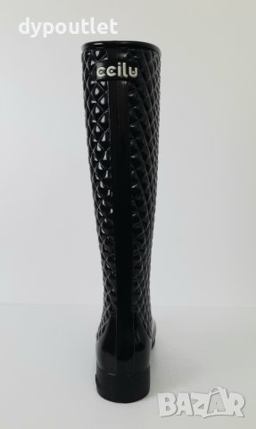 Ccilu - Дамски гумени ботуши Equstrian, черни, размер 38 / стелка 24 см./.          , снимка 3 - Дамски ботуши - 39706952