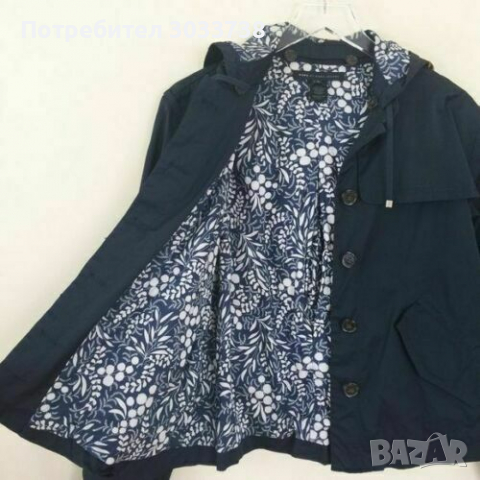 Marc Jacobs Яке за Дъжд Парка с Качулка Тъмно Синьо Размер М, снимка 5 - Якета - 36177145