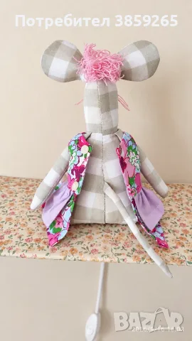 Мека текстилна играчка. Плъх+Роклята, снимка 4 - Плюшени играчки - 56106356