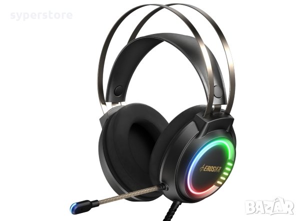 Слушалки с микрофон Геймърски Gamdias Eros E3 Черни с RGB подсветка Gaming Headset, снимка 2 - Слушалки и портативни колонки - 35784658