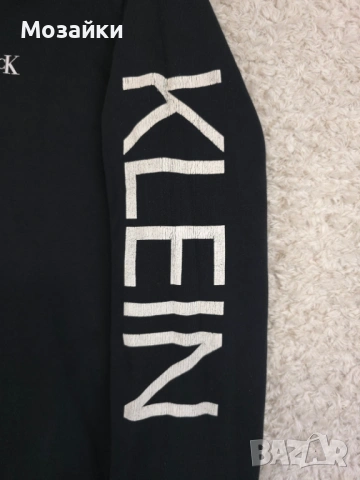 Мъжки суичър Calvin Klein Jeans Black Distressed Logo | MSRP €120 | Размер 14Y / XS, снимка 3 - Суичъри - 53595769